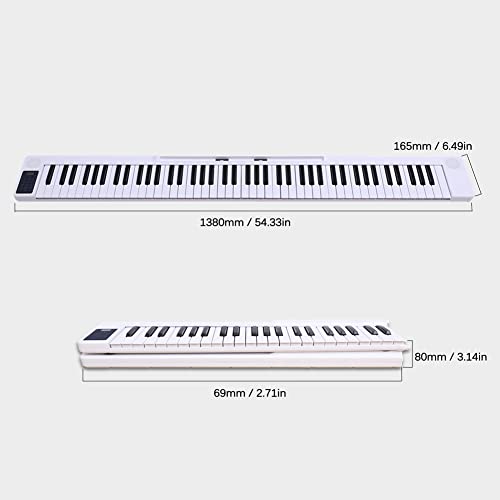 KEMNGO Piano Pliant 88 Touches avec Bluetooth, Clavier numérique for débutant avec Sac de Transport, pédale de Sustain… - Les Beatles, Paul McCartney, John Lennon, RIngo Starr, George Harrison KEMNGO Piano Pliant 88 Touches avec Bluetooth, Clavier numérique for débutant avec Sac de Transport, pédale de Sustain… – Image 8