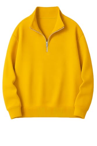 Image of Mack Jonney Men's Fleece Half-Zip High Neck Sweatshirt | Warm & Stylish Winter Wear -M4563