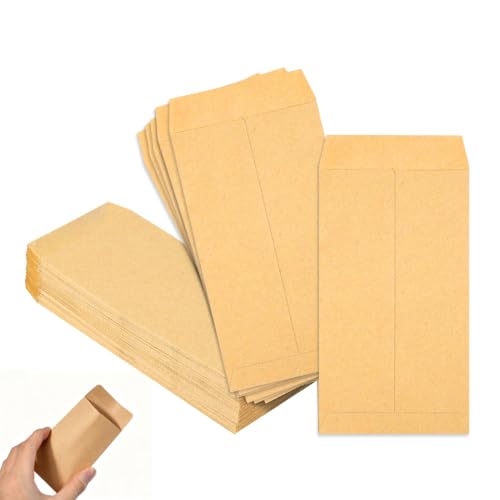 129Pcs Money Envelopes 2.2x3.5inch Brown Small Envelopes Mini Coin Envelop Set for Storing Wages Notes Beads Coins Stamps or the Other Small Items