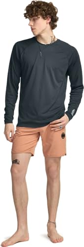 TSLA Men's Rashguard Swim Shirts, UPF 50+ Cool Running Workout Loose-Fit Long Sleeve3