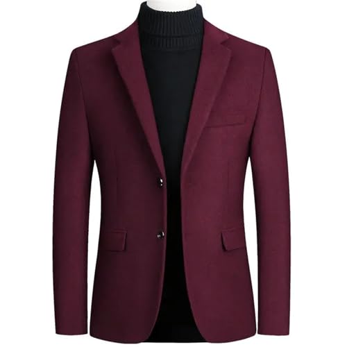 Men Business Casual Wool Blazer Solid Regular Fit Long Sleeve Suits Coats4