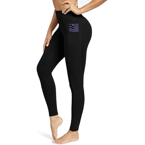 QUEENIEKE High-Waisted Women's Yoga Leggings - Workout Leggings with Pockets for Women Black L Cover