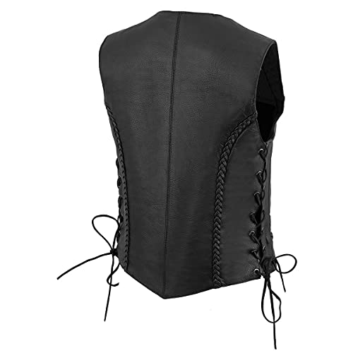 Image of Milwaukee Leather Women's Premium Classic Leather Motorcycle Rider Vest w /Adjustable Side Laces