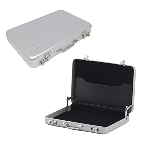 1 piece suitcase business card box universal voucher packaging box wedding commemorative gift box mini aluminum password box gift box can be used as a gift or reward commemorative (silver)