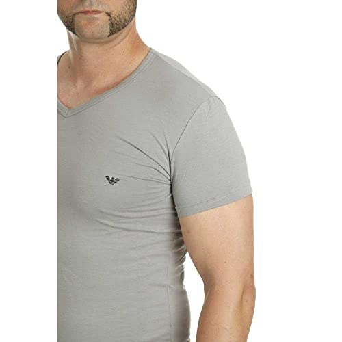 Emporio Armani CC717 111512 T shirt Uni Manches courtes Homme NeroGrigio Large Taille fabricant: lot de 2 - vue 6