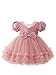 Niren Enterprise Rollar Frock net Embroidery Work Ruffle Patterned Flared Short Sleeve Baby Girl Frock