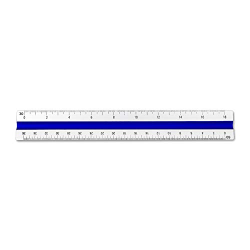 Image of Alumicolor Aluminum Engineer Color-Coded Solid Drafting Scale, 6IN, Silver