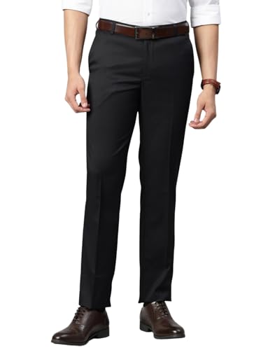 Image of Majestic Man Men's Slim Fit Solid Formal Trousers | Button and Zip | Side, Back Pockets | Italian Design | Office Wear /Executive Wear /Corporate Events /Business Meetings /Suit Pants
