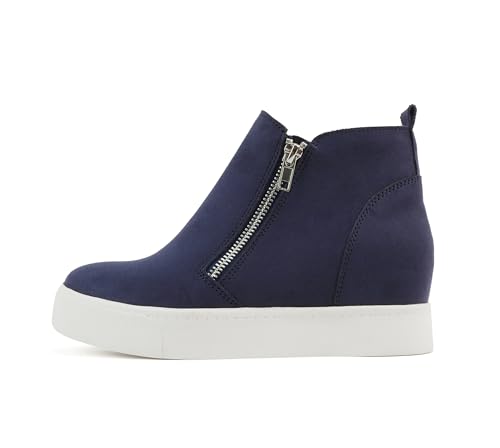 Image of Soda Taylor Hidden Wedge Sole Booties Ankle Heels Sneaker Shoes Side Zipper