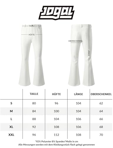JOGAL Herren Schlaghose 70er Jahre Karneval Disco Outfits Ausgestellte Hose X-Large Hellblau