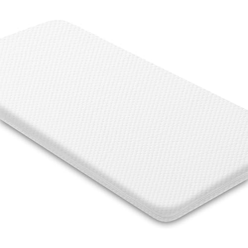 Image of Lisara Baby Bassinet Mattress, 47 x 23.6 Dual Sided Gel Memory Foam Mattress with Waterproof, Removable Ice Silk Cover, Fit for ADOVEL, BabyBond, ANGELBLISS and ELEMARA Baby Bassinet Bedside Crib
