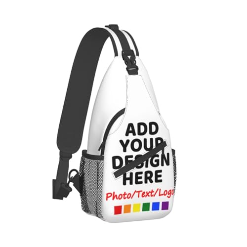 Custom Personalized Sling Bag Crossbody Bags Chest Bag for Men Women Sling Hiking Daypack Multipurpose Cross Body Travel Bags Add Your Own Text Logo Name Number Photo Customized Gifts