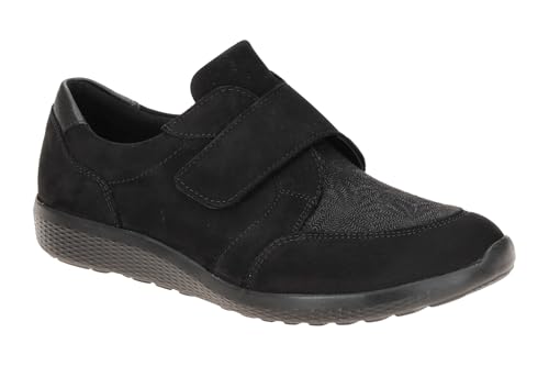 Waldläufer Ortho Tritt K-IRA Halbschuh 634K33-306-001, Nubukleder mit Stretch Komb., schwarz, OrthoTritt, Weite K Schwarz Gr. 39