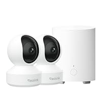 Reolink Kit: 2 Telecamere WiFi Interno E1 Pro 5MP & Home Hub Mini Centro di Sicurezza All