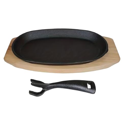 Generisch Cast Iron Skillet - Oval Sizzling Platter, Nonstick Steak Pan Set