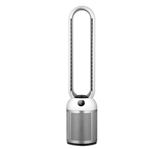 YAZEKY Ventilador de Torre sin Aspas,Ventilador de Pie Silencioso con Mando a Distancia,24 Velocidades,Oscilación 60°,Pantalla LED,Temporizador 12 H,Motor DC (Plata)