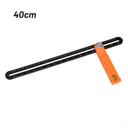 Gdfnmogo Righello angolare in lega di alluminio, 20/40 cm, con triplo quadrato e smussatura a T, per strumento di misurazione, righello scorrevole per lavori di lavorazione del legno e progetti di