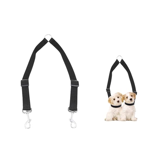 Hundeleine Verstellbare Splitter Stoßdämpfende Leine Führleine Zugstopp Wanderleine Doppelleine für 2Hunde Halsband Klein Mittlere und Große Jogging Lauftraining Trainingsleine