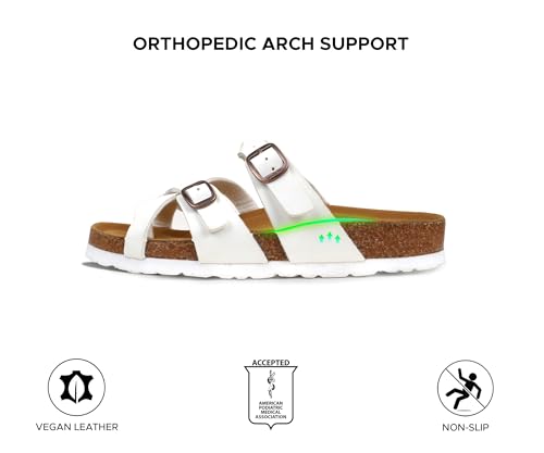 Image of AEROTHOTIC Recovery Slides for Women Cork Footbed Adjustable Straps Sandals