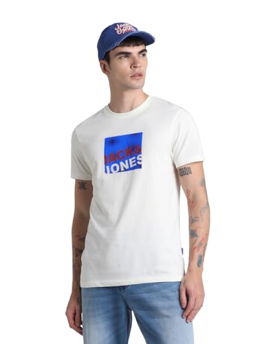 Image of JACK & JONES Men's Cotton Solid Slim Fit T-Shirt