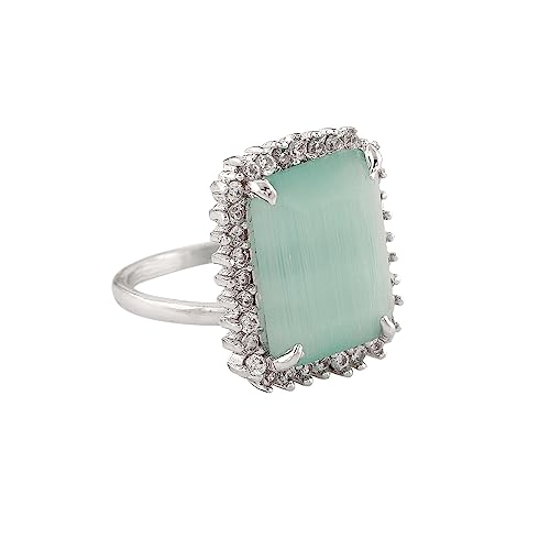 Adjustable Finger Rings with CZ Stones