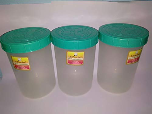 Laplast Plastic Storage Container, 1-Litre, Set of 3, Green