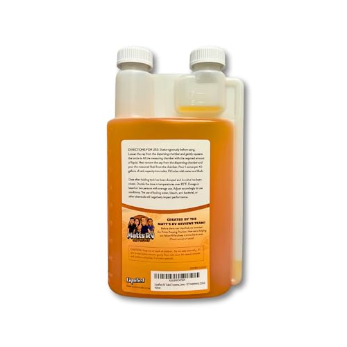 Image of Liquified RV Toilet Treatment Bundle - Black Holding Tank Digester - Odor Eliminator - Orange Scent - Matts RV Reviews (Orange, 32oz, 3 Pack)