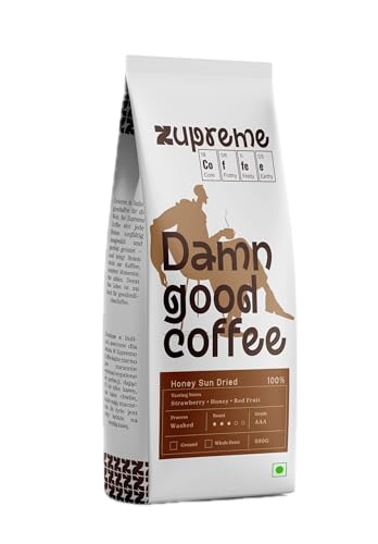 Image of Zupreme Coffee Honey Sun Dried | Premium Specialty Coffee Beans | Honey Processed & Sun Dried | Naturally Sweet & Fruity | Freshly Roasted | Ideal for Black Coffee | 500 Grams