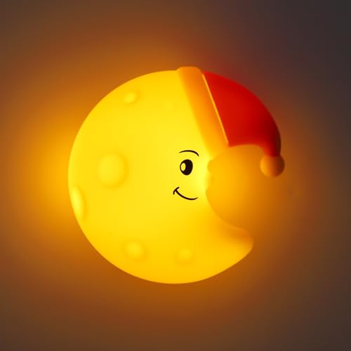 Lámpara de Noche para Niños en Silicona en Forma de Luna miniatura 3