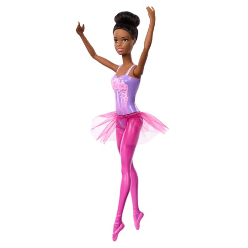 Muñeca Barbie Bailarina con tutú morado removible miniatura 3