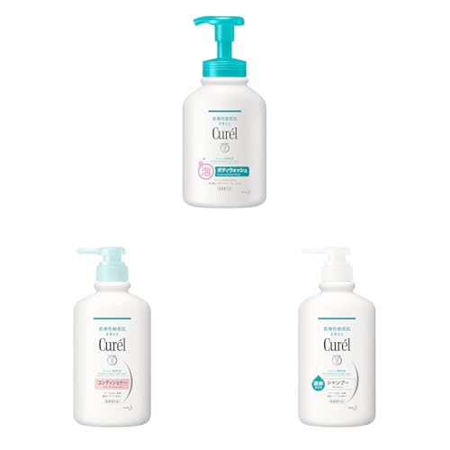 キュレル 【セット買い】 泡ボディウォッシュ ポンプ 480ml(赤ちゃんにも使えます) + コンディショナー ポンプ 420ml + シャンプー ポンプ 420ml(赤ちゃんにも使えます)