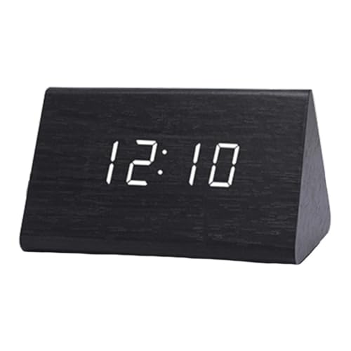 Reloj despertador de madera LED termometro integrado y tactil 2