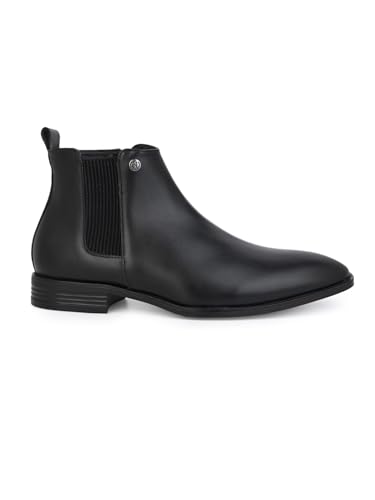 Image of ALBERTO TORRESI Men's Synthetic Slip-on Chelsea Boots - Stylish and Comfortable Footwear for Every Occasion (Black, 8)
