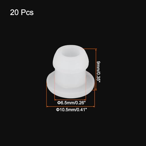 Image of MECCANIXITY Silicone Snap in Locking Hole Plugs Rubber Panel Seal Cover Flush Type Panel Round for Kitchen Rubber Bulkheads Waterproof Sealing Plugs 6.5mm /0.26 Inch Dia Transparent,Pack of 20