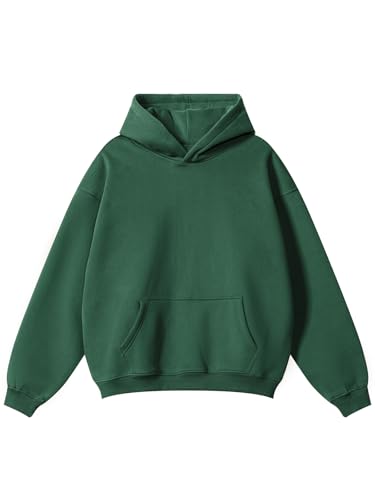 Vintage Green Hoodie for Men Warm Streetwear Casual Comfort Colors Sweatshirts Long Sleeve Women Pullover Hoodies with Pocket HW2406 B Green M