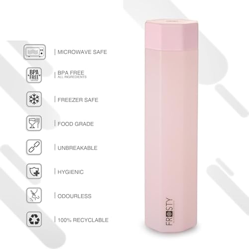Image of Frosty Unbreakable Octagone Water Bottle 1 Litre | Set of 6 | Plastic Water Bottle | Office Bottle | Gym Bottle | Home | Kitchen (6, FROSTY - R, Ocatagone, 1.00, litres)