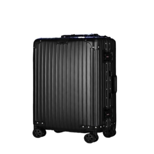 Suitcase All-aluminum Magnesium Alloy Trolley Case, Swivel Wheel Silent Suitcase, Strong And Durable Password Suitcase Luggage(Black,26in)