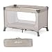 hauck Dream N Play, Beige - Baby & Kinder Reisebett mit Tragetasche ab Geburt bis 15 kg, Schnell & Kompakt Faltbar, Große Netzfenster
