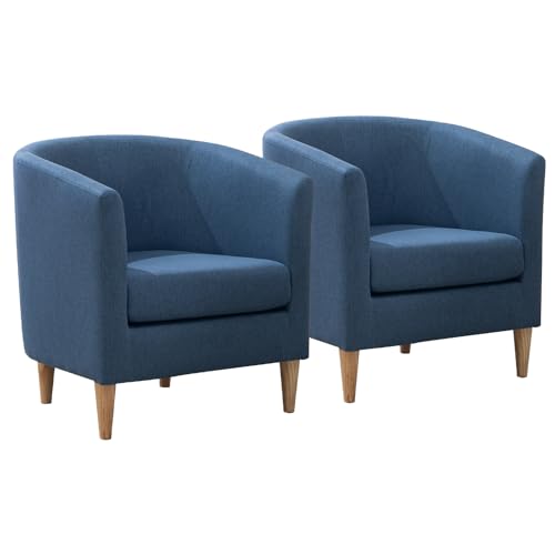Accent Barrel Chairs Set of 2, Modern Comfy Living Room