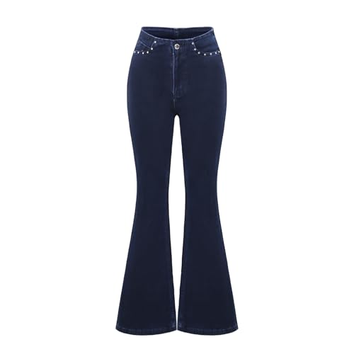 High Waist Flare Jeans for Women - Stretchy Bell Bottom Denim Pants - Stylish and Versatile