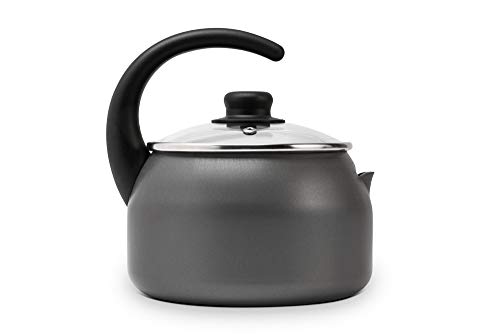 Chaleira 18 com Tampa de Vidro Centímetros Alumínio Antiaderente Linha Gourmet Multiflon