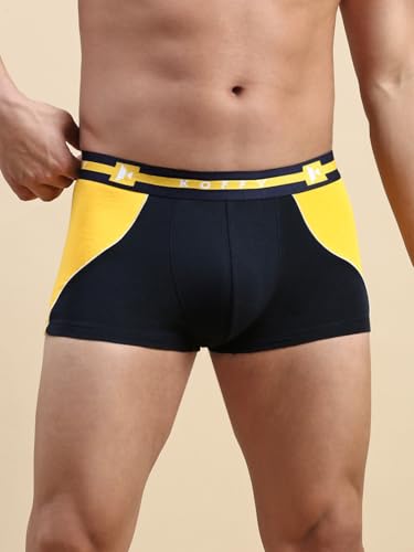 Image of KOFFY Pliable Cotton Modal Colorblocked Mini Trunk with Seamless Waistband
