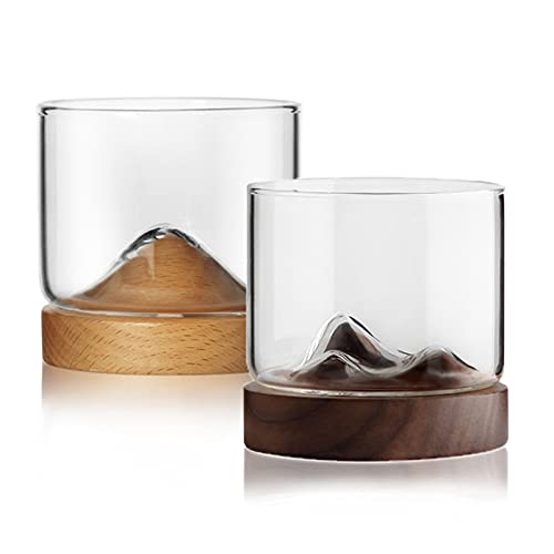 Taza de Cafe Taza de Vidrio de café de la montaña con Taza de té de Agua Resistente al Calor de la montaña (Color : F-1)