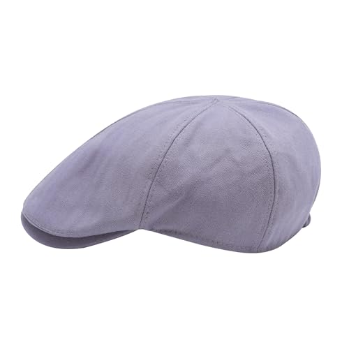 Image of ZLYC Men Cotton Flat Cap Summer Scally Ivy Gatsby Newsboy Beret Driver Cabbie Hunting Hat