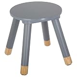 Atmosphera Tabouret - Douceur - 26 x 26 x 26 cm Assise 24cm - Gris