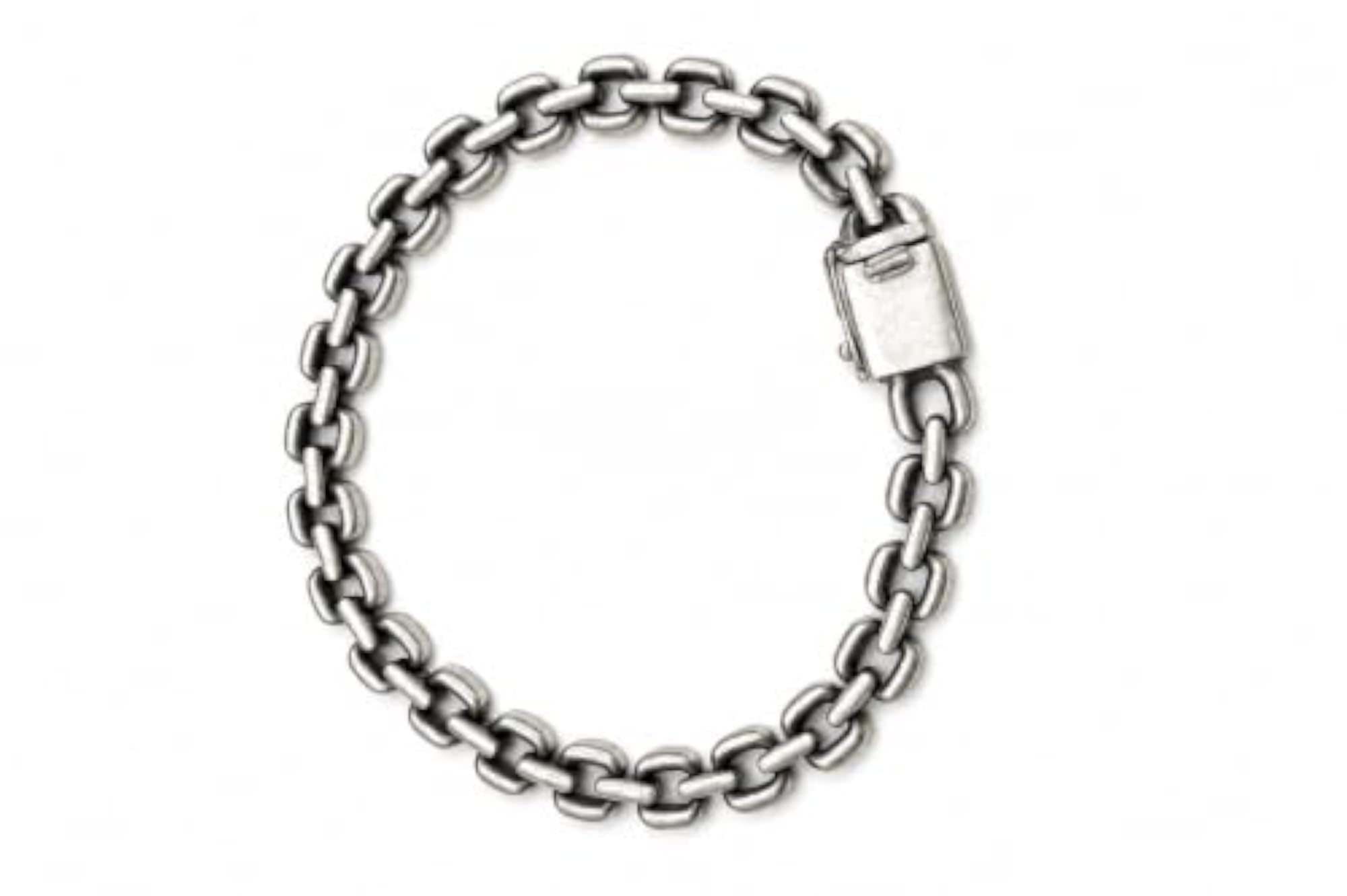 Stylish 925-Tone Heavy Chain Bracelet with Secure Box Clasp