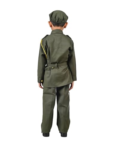 Image of BookMyCostume Premium Fabric Army Soldier with Whistle Professional Community Helper Kids Fancy Dress Costume 3-4 Years