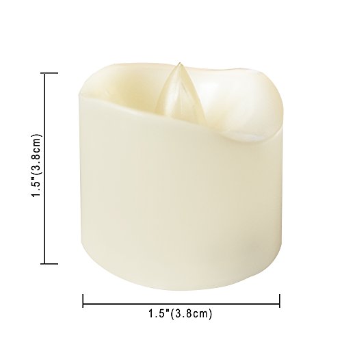 Image of Battery Operated LED Votive Candles Realistic Flickering Flameless Tea Lights Set Bulk Electric Fake Night Candle Lights for Xmas Christmas Party Wedding Decorations Gifts 24 Pack Batteries Included