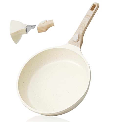 RIOVARM 24cm Induktion Antihaft Bratpfanne mit abnehmbaren Griffen, Eierpfannen ohne PFOA, Granit...