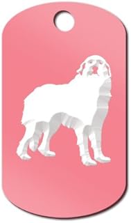 Great Pyrenees Engraved Keychain/GI Tag Mister Petlife pyr Pink